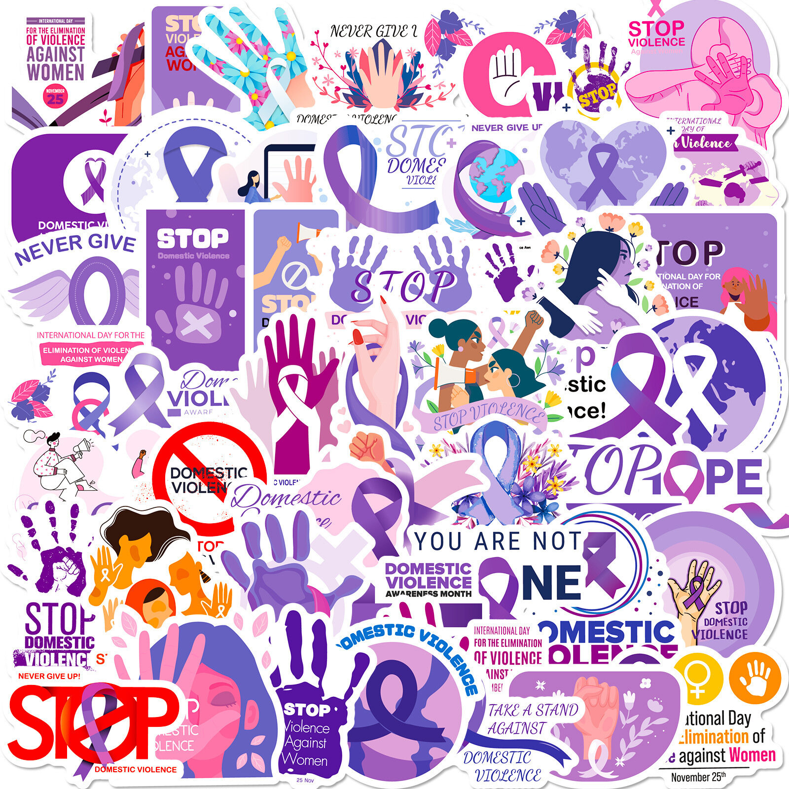 50 шт./упак. Наклейки To Stops Domestics Violences Водонепроницаемые виниловые аниме наклейки для ноутбука, бутылки с водой, гитары, подарки для детей, подростков, взрослых, девочек и мальчиков