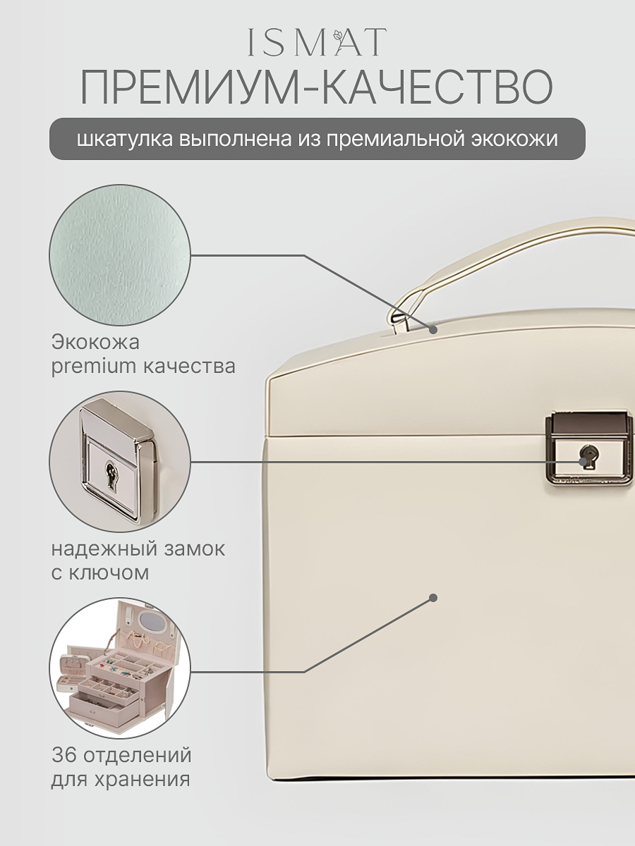Шкатулка для украшений, запонок, бижутерии, часов "S-697BI" от бренда "Ismatdecor" — фото 1