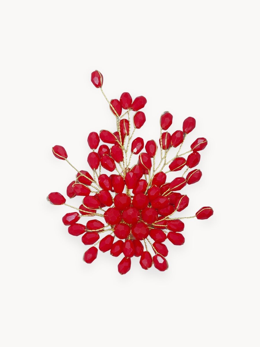 Брошь ЖемАрт, кристалл, 1 шт., красный