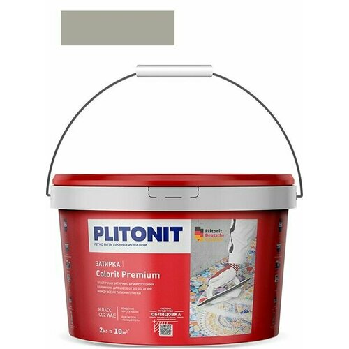 Затирка для плитки PLITONIT Colorit Premium биоцидная серая 0.5-13 мм 2 кг