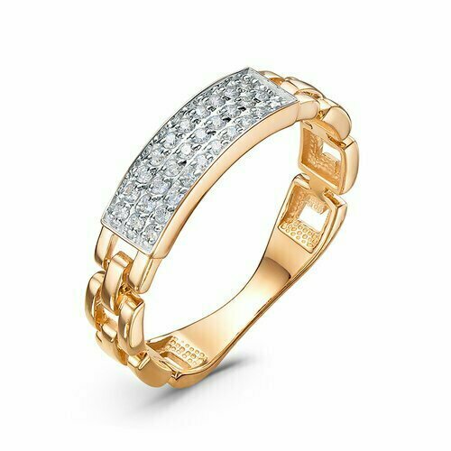 фото Кольцо diamant online, золото, 585 проба, фианит, размер 16, прозрачный