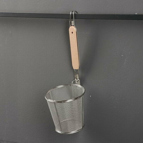 Корзинка для приготовления картошки фри 35см дерев ручка 708₽