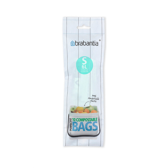 Мешки для мусора Brabantia Perfect Fit Compostable Bags S 6 л, 10 шт., зеленый - фото №8