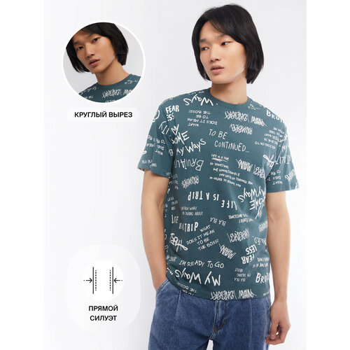 фото Футболка zolla, размер xl, бирюзовый