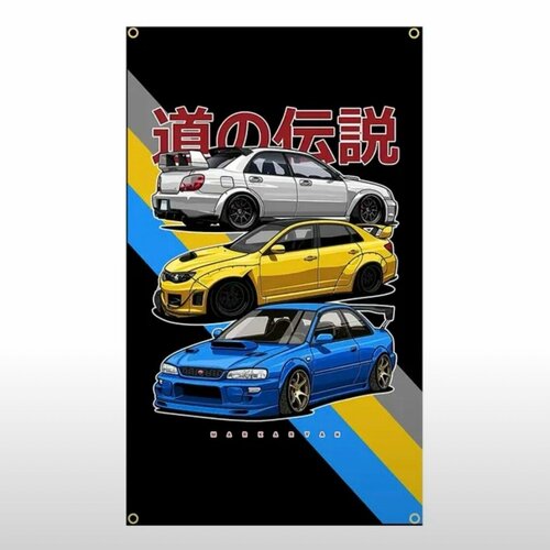 Флаг плакат баннер JDM Subaru Impreza WRX STi