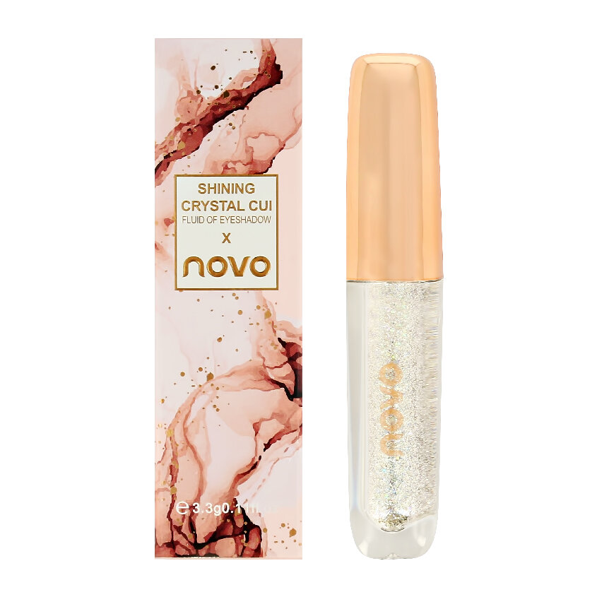 Тени для век `NOVO` SHINING CRYSTAL жидкие сверкающие, тон 01