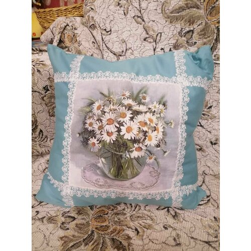 Подушка декоративная 38х38 см, со съемной наволочкой