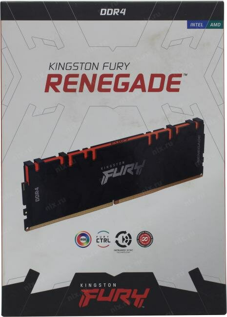 Модуль памяти KINGSTON Fury Renegade RGB DDR4 - 2x 8ГБ 3600, DIMM, Ret - фото №17