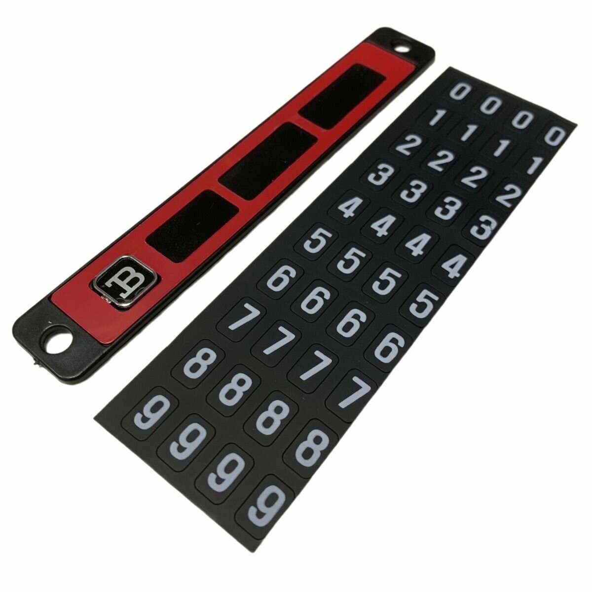 Автовизитка парковочная / табличка с номером телефона в автомобиль (красная)