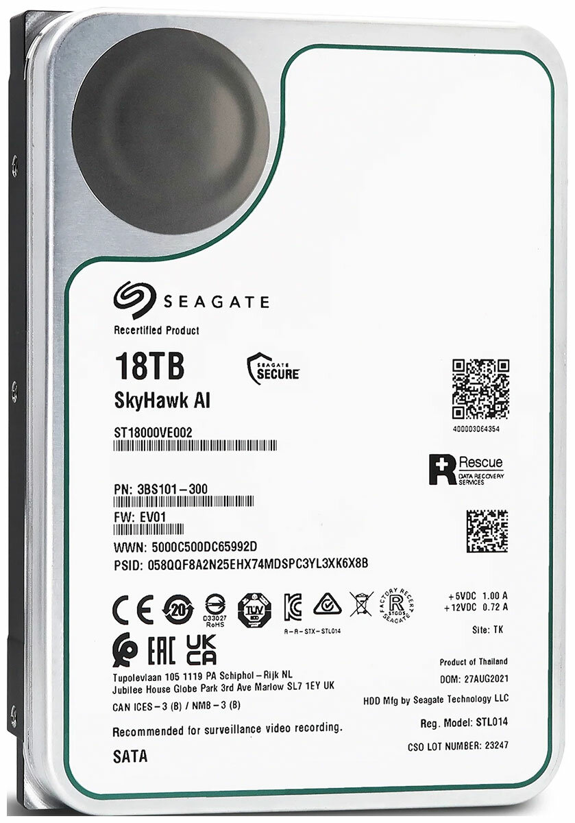 Жесткий диск SEAGATE SkyHawkAI , 18ТБ, HDD, SATA III, 3.5" - фото №8