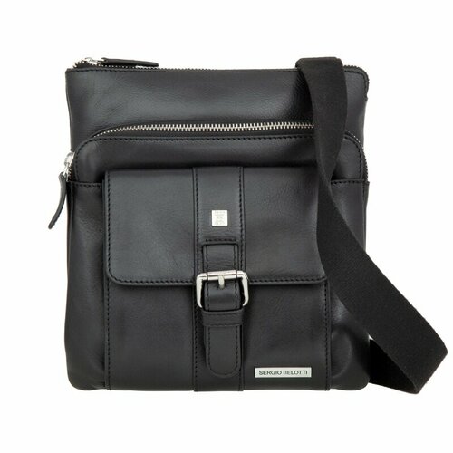 фото Сумка планшет sergio belotti, фактура гладкая, черный