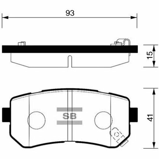 Колодки тормозные задние Sangsin Brake для Kia Rio 06-> / Kia Ceed / Hyundai i20/i30/ix35, GP1187, 4 шт