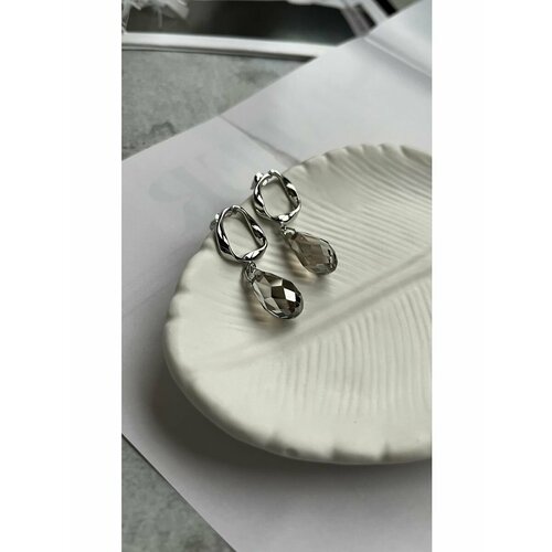 Серьги , серый