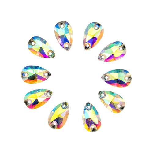 Стразы хрустальные пришивные формы 'капля' Astra &Craft, ХК010НН712, цвет голубой, 7х12 мм, 10 шт