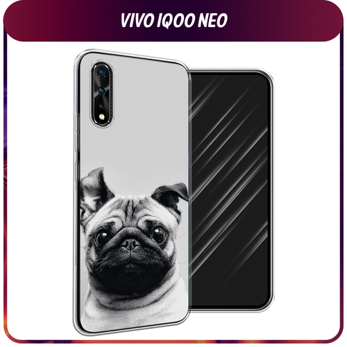 Силиконовый чехол на Vivo iQOO Neo/V17 Neo / Виво iQOO Neo/V17 Neo Ушастый мопс чехол книжка mypads для vivo iqoo neo v17 neo виво iqoo neo v17 neo телячья кожа закрывающаяся на магнит черный