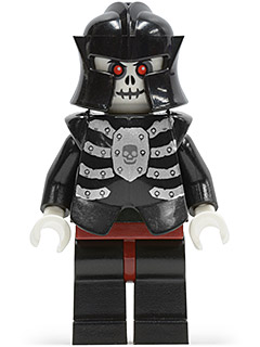 Минифигурка Lego Castle Fantasy Era - Skeleton Warrior 4, White, Black Breastplate and Helmet, Dark Red Hips and Black Legs cas330
