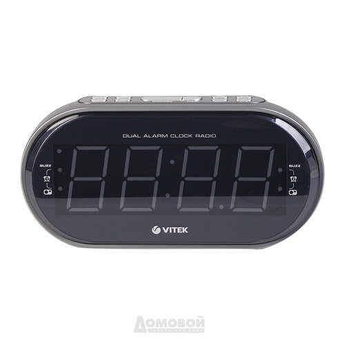 Радиобудильник Vitek LED дисплей белый LED дисплей регулировка яркости подсветки 1036100₽