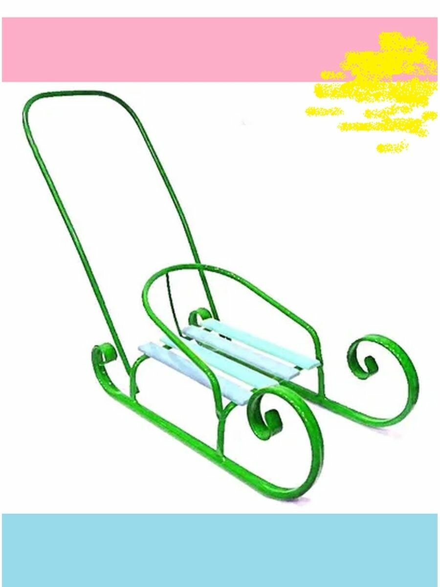 Санки для кукол с толкателем/ санки кукольные