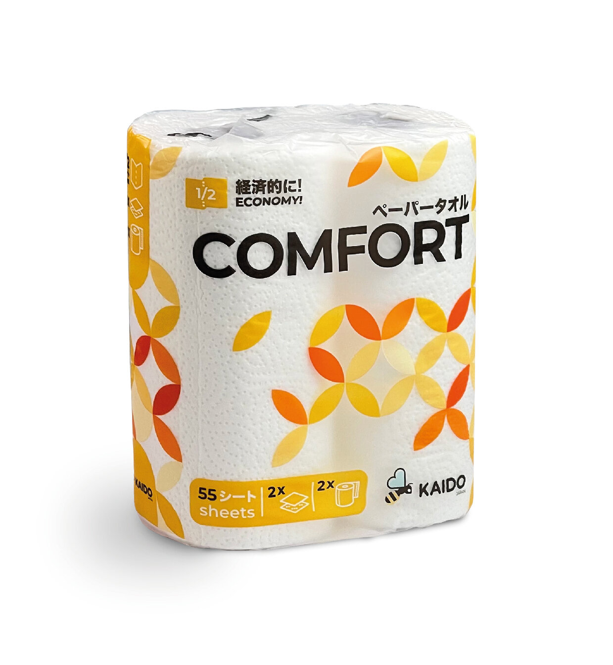 фото Бумажные полотенца Kaido Комфорт 2 рулона 2 слоя 1/2 листа
