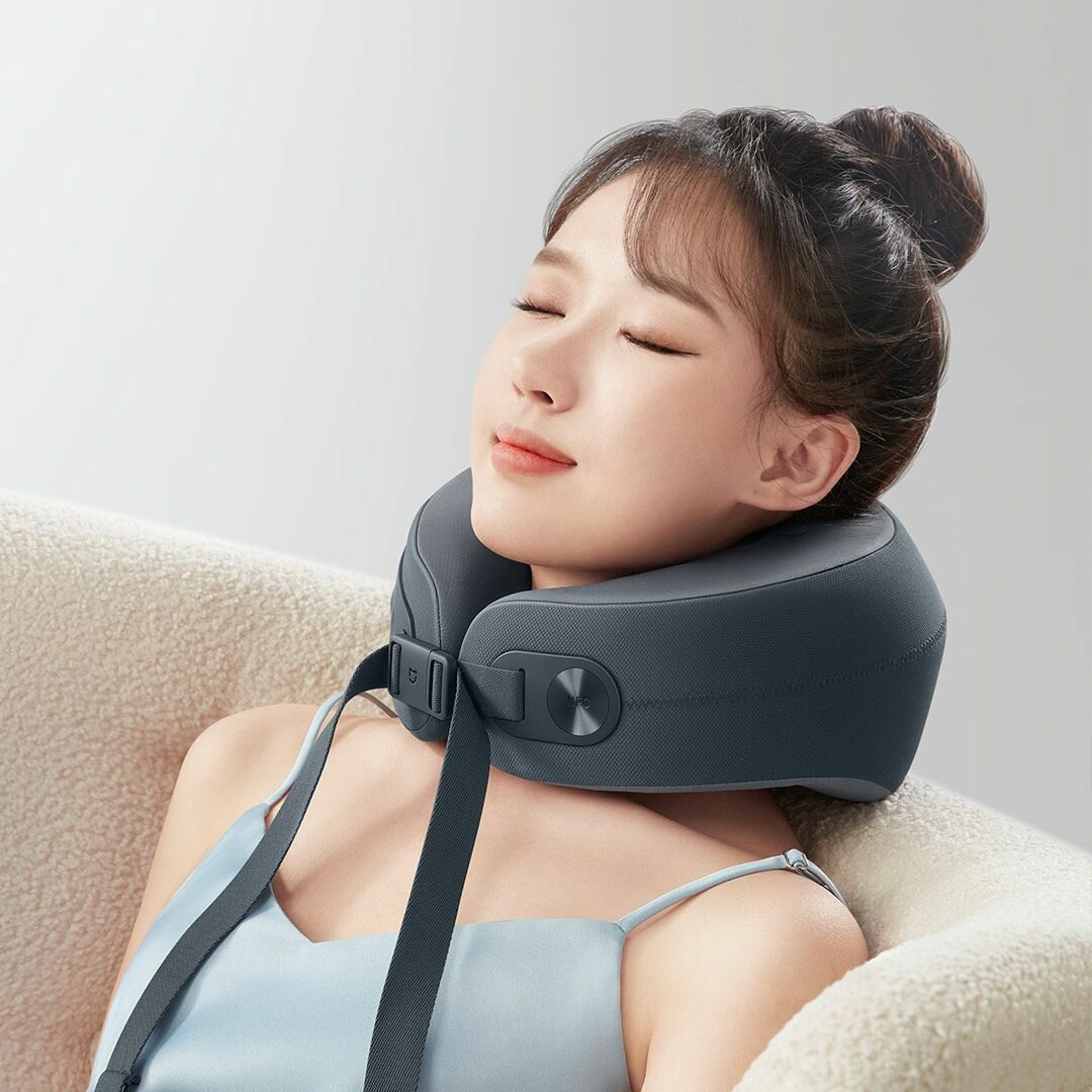 Изображение Умный массажер для шеи Xiaomi Mijia Cervical Massager Покрытие плеч и шеи MJNKAM01SKS(Mihome APP), черный