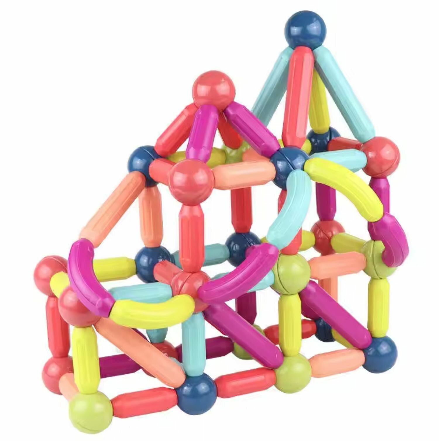 Магнитный 3D конструктор палочки и шарики 42 детали