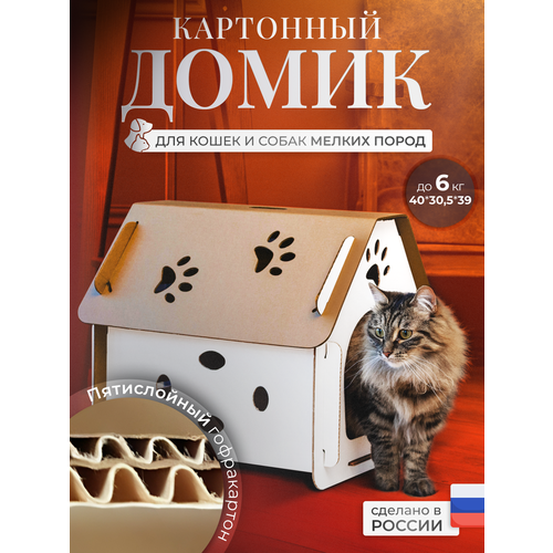 Домик для кошек из картона, дом для кота большой, домик для кошек, домик-лежак для животных, домик для кошек и собак