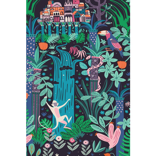 Постер / Плакат / Картина Город в джунглях 60х40 см