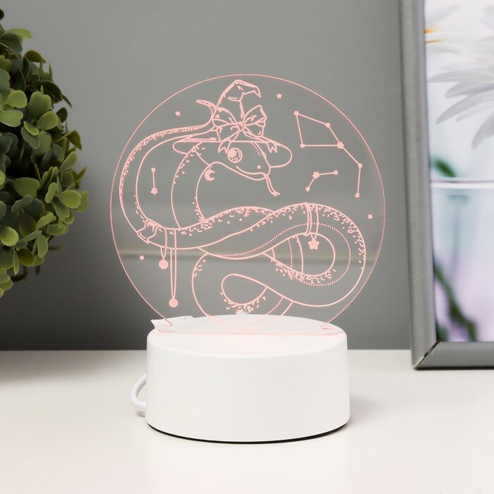 RISALUX Светильник "Змейка в шляпе" LED RGB от сети 13,2х9,5х13,9 см