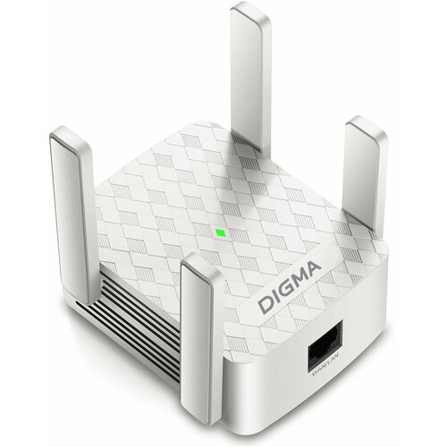 Повторитель беспроводного сигнала Digma D-WR310 D-WR310V2 N300 Wi-Fi белый 1290₽