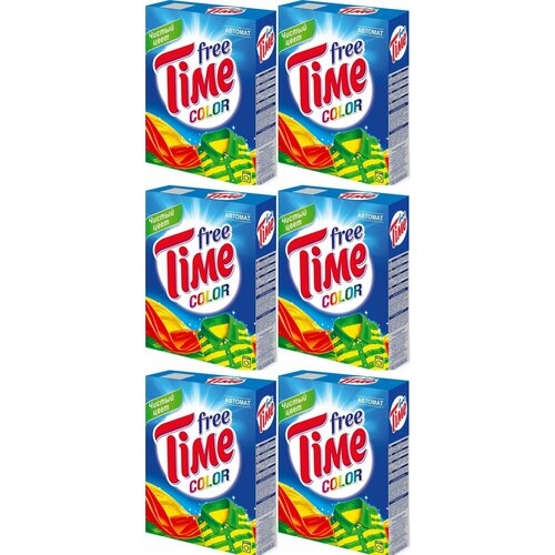 Free Time Стиральный порошок Колор, 350 г, 6 штук