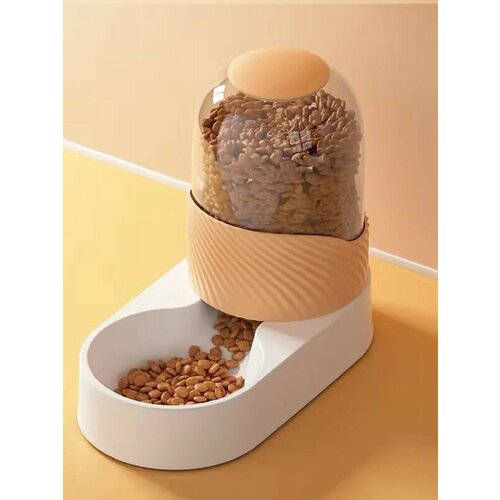 Кормушка для животных автомат 31х15х30 см цвет оранжево-белый