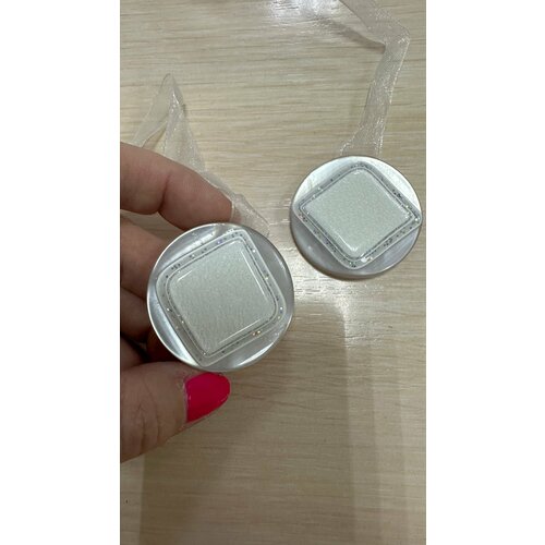 Подхват магнитный для штор круг белый с блестками, 1 шт