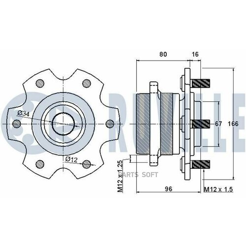 RUVILLE 220995 Подшипник-ступица MITSUBISHI Pajero III T.T. Pajero IV T. T.