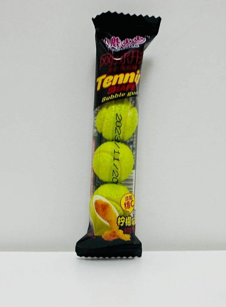 Жевательная резинка BUBBLE GUM Tennis SHAPE со вкусом цитруса, 20 штук по 19 г