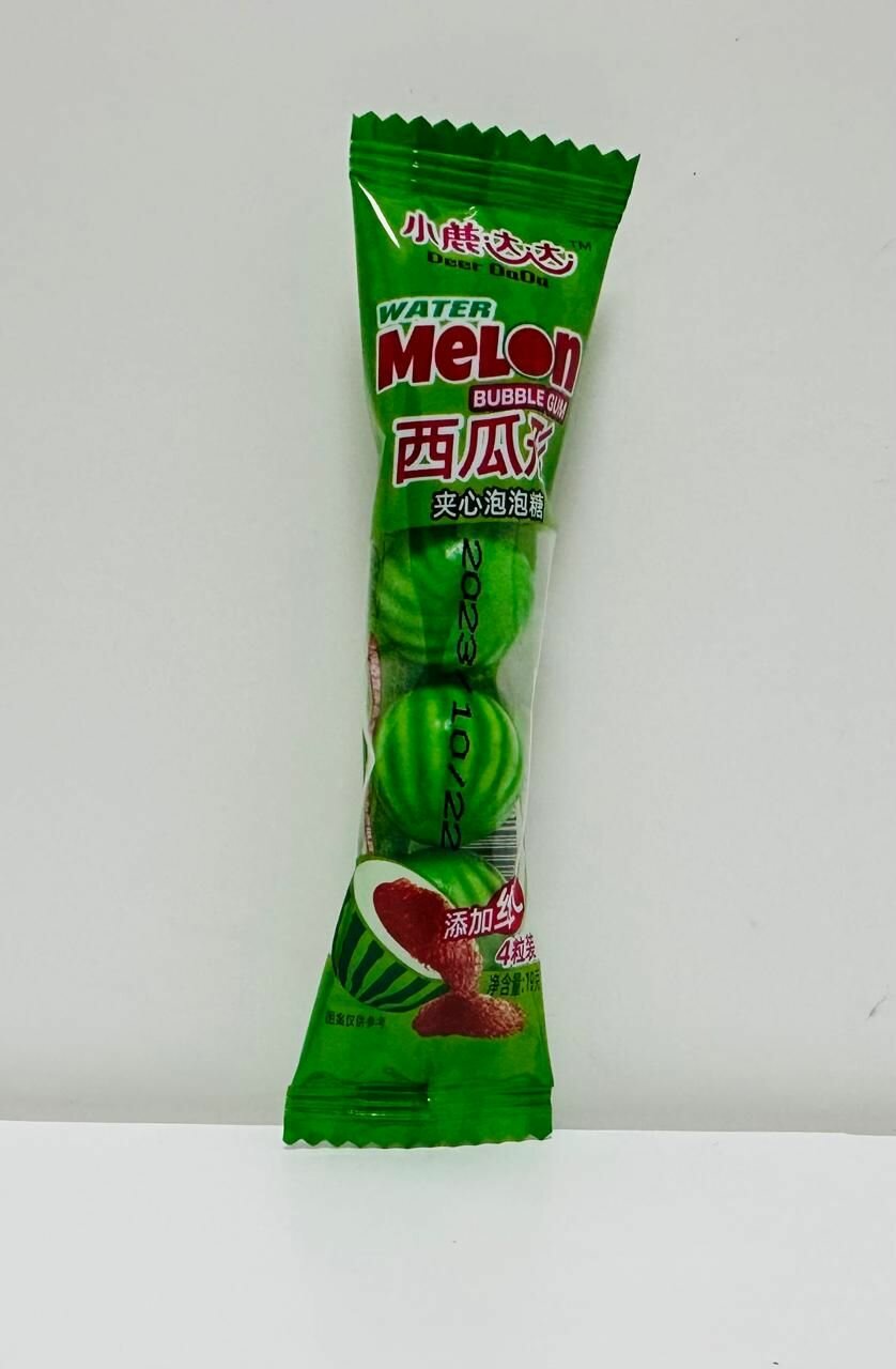 Жевательная резинка BUBBLE GUM WATER MELON со вкусом арбуза, 20 штук по 19 г