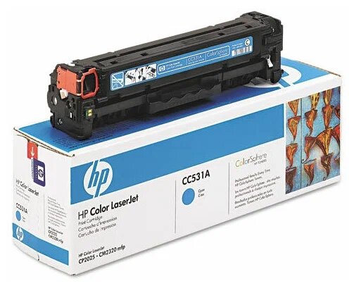 Картридж HP CC531A, 2800 стр, голубой