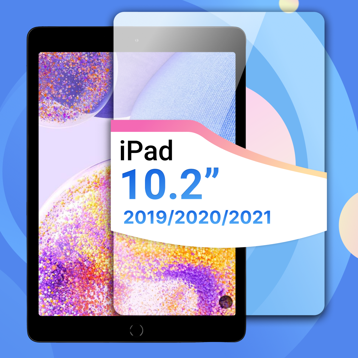 Защитное полноэкранное стекло на планшет Apple iPad 10.2 (2019 2020 2021) / Противоударное прозрачное стекло для планшета Эпл Айпад 10.2 (2019 2020 2021)