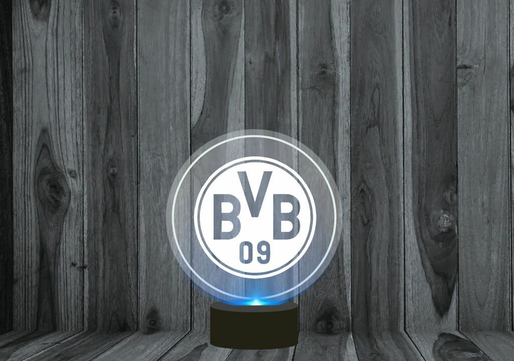 Светильник 3D, ночник Боруссия Дортмунд, Borussia Dortmund №1