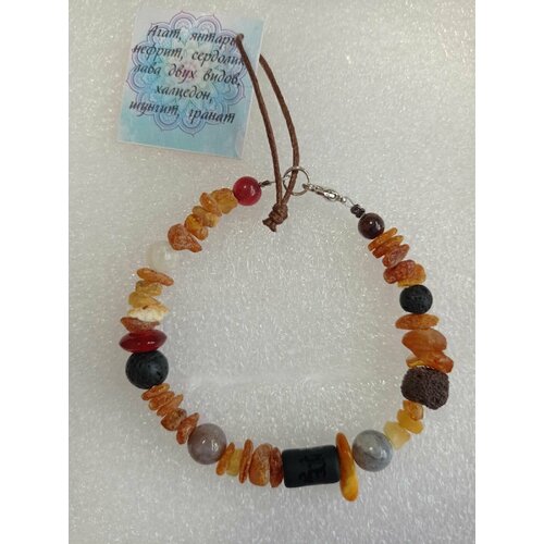 Браслет Artlab, размер 19 см, серый, черный