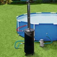 Печь для бассейна, водонагреватель на дровах TOPMANGAL COIL MAX со змеевиком 18 метров, с крышкой и дымоходом (топка 3 мм)