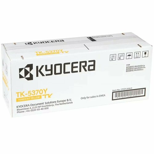 Тонер-картридж Kyocera TK-5370Y, желтый, оригинальный, 5000 стр. kyocera тонер картридж оригинальный kyocera tk 5315y 1t02whanl0 желтый 18k