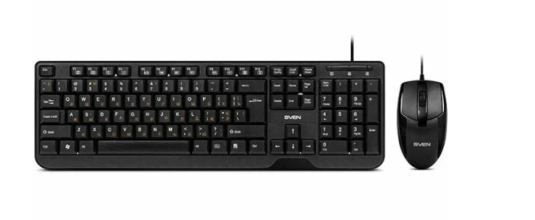 Комплект клавиатура и мышь Sven KB-S330C черный (SV-017309)