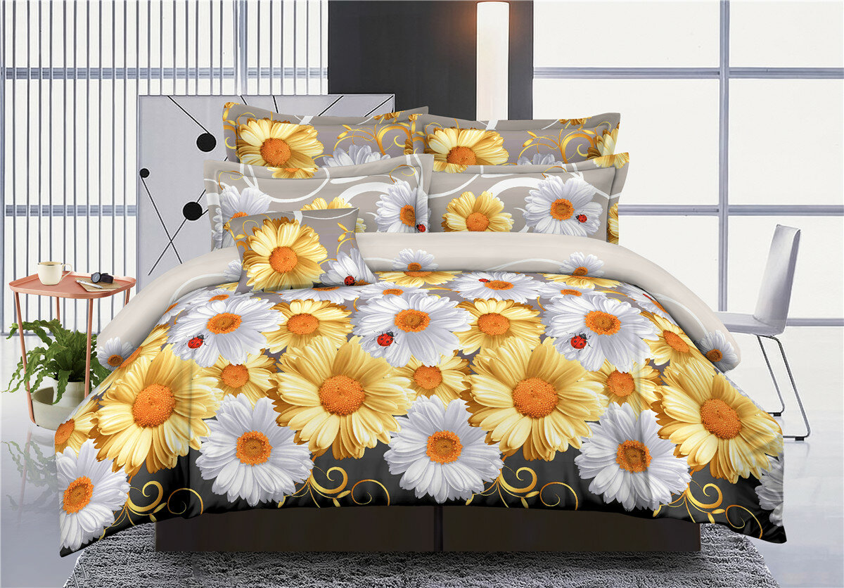 фото Постельное белье евро 6848 Аурика, полисатин, наволочки 70х70 см