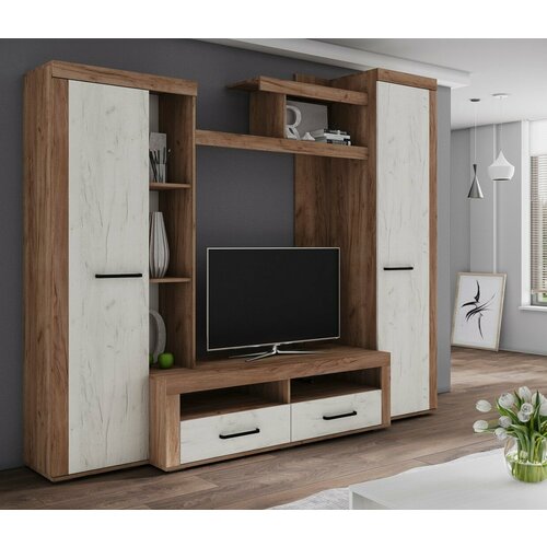 Гостиная Марсель-4 2480х2108х514 дуб крафт табачныйбелый 23000₽