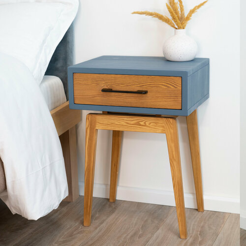 Тумба прикроватная Zolo из натурального дерева. Высота 60 см. Парящий корпус 30х39 см