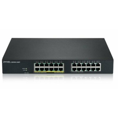 Гибридный Smart L2 коммутатор PoE Zyxel NebulaFlex GS1915-24EP rack 19 24xGE 12xPoE бюджет PoE 130 Вт автономноеоблачное управление 41800₽