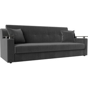 фото Прямой диван АртМебель Сенатор велюр MR серый книжка