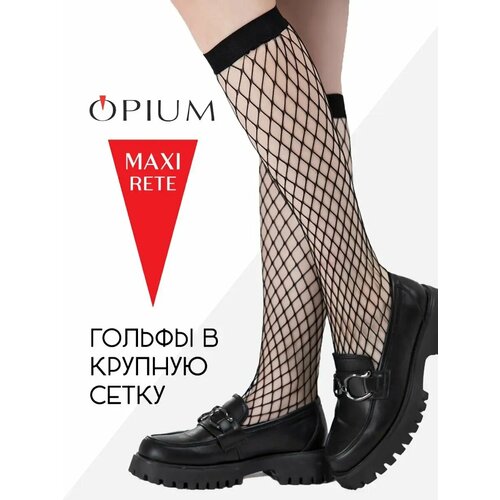 фото Гольфы opium гольфы в сетку, 40 den, размер one size, черный