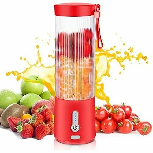 Портативный блендер Ticfly Персональный блендер - USB-перезаряжаемый блендер 4000 мАч 450 мл блендер для приготовления смузи мини-блендер с 6 лезвиями для дома ручной блендер для занятий спортом в тренажерном зале и на открытом воздухе красный 1053200₽