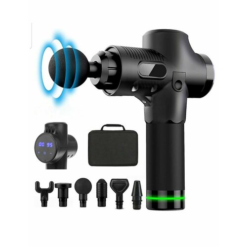 Перкуссионный массажер вибрационный ударный электромассажер 6 в 1 Новинка